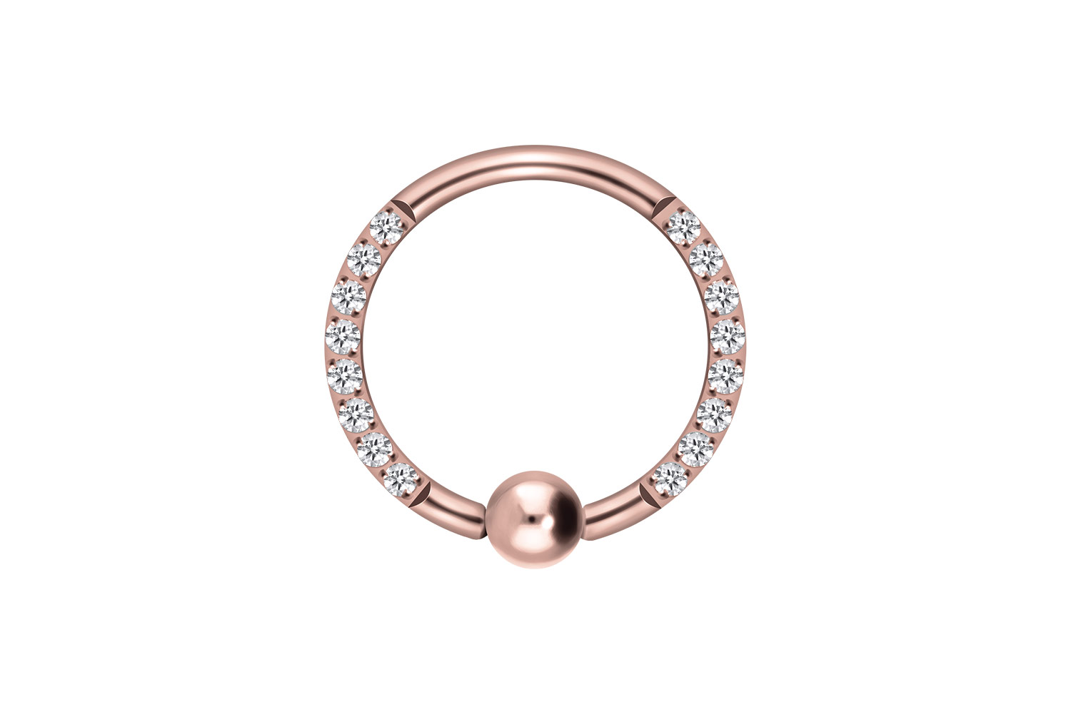 Titan Klemmkugelring Piercing EINGEFASSTE KRISTALLE